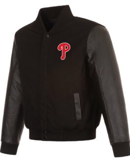 Philadelphia Phillies Black Letterman Jacket
