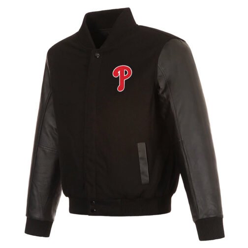 Philadelphia Phillies Black Letterman Jacket