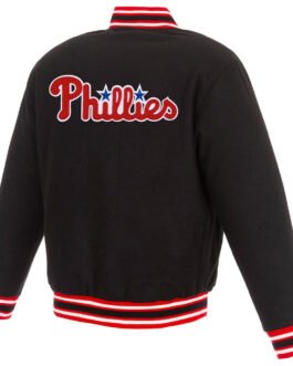 Philadelphia Phillies Black Varsity Wool Jacket