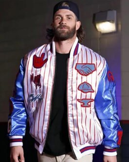 Philadelphia Phillies Bryce Harper Varsity Satin Jacket