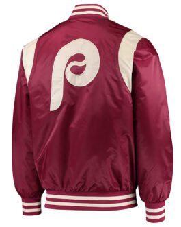 Philadelphia Phillies Burgundy Varsity Satin Jacket