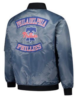 Philadelphia Phillies Charcoal Bomber Full-Zip Jacket
