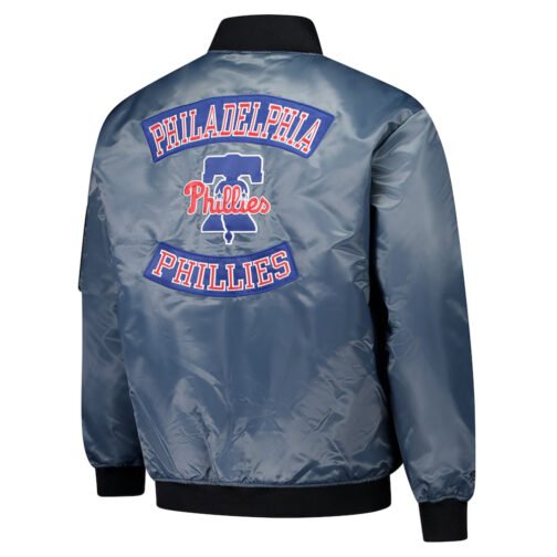 Philadelphia Phillies Charcoal Bomber Full-Zip Jacket - Image 2