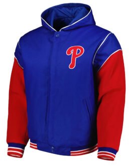 Philadelphia Phillies Royal and Red Hoodie Jacket