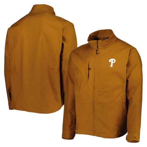 Philadelphia Phillies Tri-Blend Journey Tan Brown Cotton Jacket - Image 3