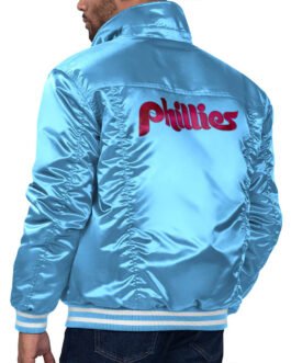 Philadelphia Phillies Light Blue Silver Tab Trucker Jacket