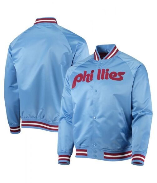Philadelphia Phillies Satin Raglan Full-Snap Jacket - Image 5