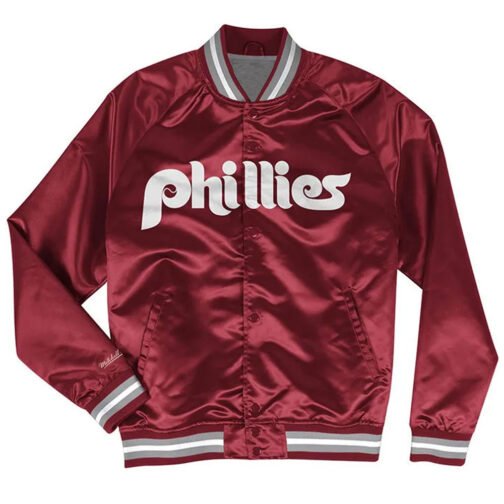 Philadelphia Phillies Satin Raglan Full-Snap Jacket - Image 7