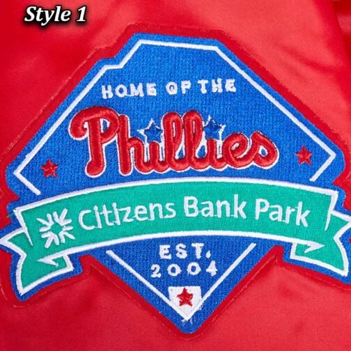 Philadelphia Phillies Mashup Classic Rib Satin Jacket - Image 13