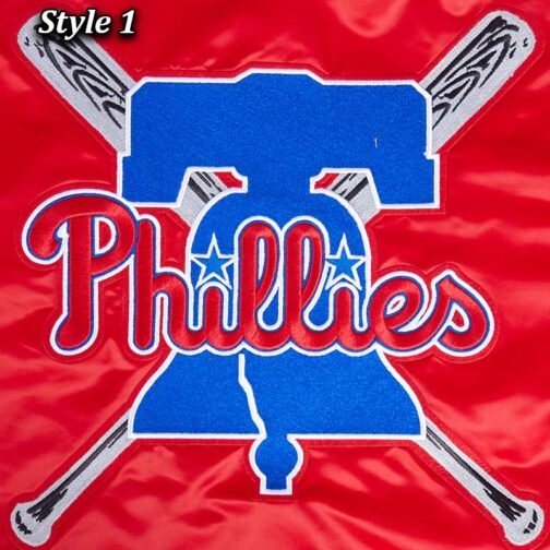 Philadelphia Phillies Mashup Classic Rib Satin Jacket - Image 9