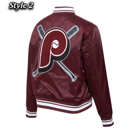 Philadelphia Phillies Mashup Classic Rib Satin Jacket - Image 8