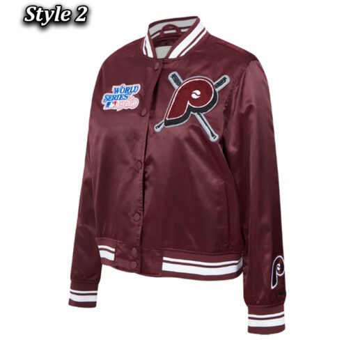 Philadelphia Phillies Mashup Classic Rib Satin Jacket - Image 6