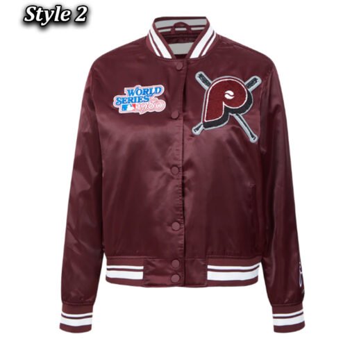 Philadelphia Phillies Mashup Classic Rib Satin Jacket - Image 2