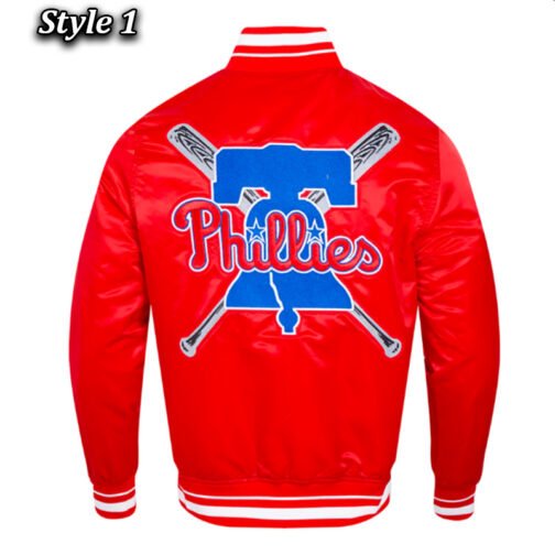 Philadelphia Phillies Mashup Classic Rib Satin Jacket - Image 3