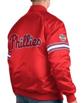 Pick & Roll Philadelphia Phillies Varsity Red Satin Jacket