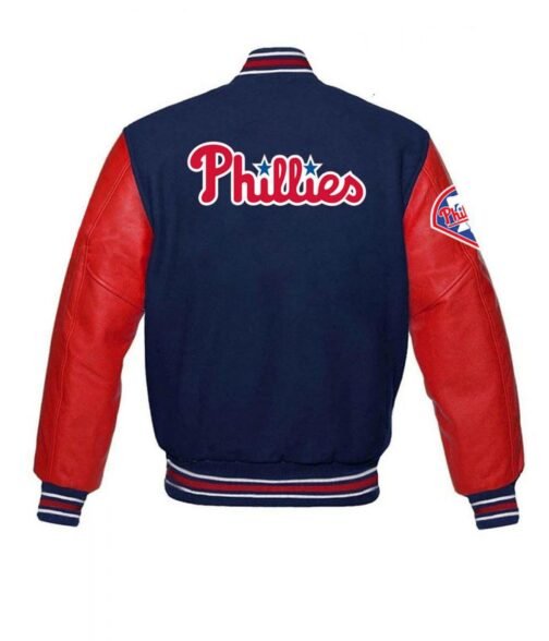 Philadelphia Phillies MLB Letterman Red and Blue Jacket - Image 2
