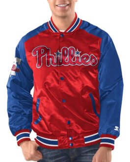 Red/Royal Philadelphia Phillies Varsity Satin Jacket