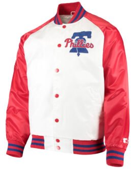 Philadelphia Phillies Clean-Up Hitter White/Red Satin Jacket