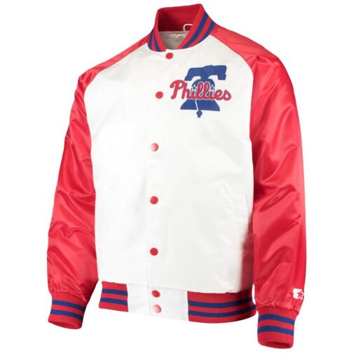 Philadelphia Phillies Clean-Up Hitter White/Red Satin Jacket