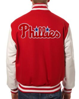 Philadelphia Phillies Letterman Red and White Jacket