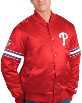 Pick & Roll Philadelphia Phillies Varsity Red Satin Jacket