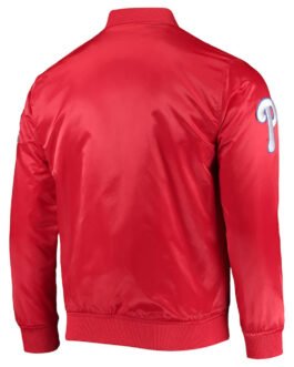 Philadelphia Phillies Wordmark Satin Red Full-Snap Jacket