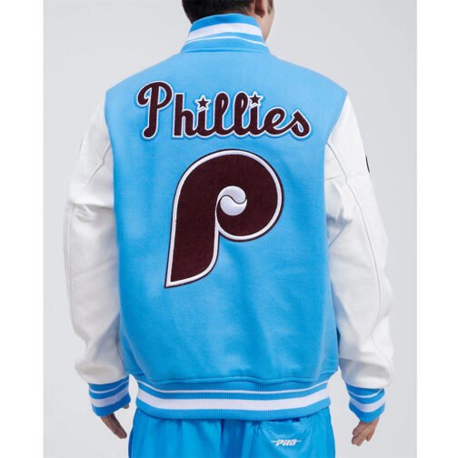 Philadelphia Phillies Retro Classic Rib Varsity Jacket - Image 5