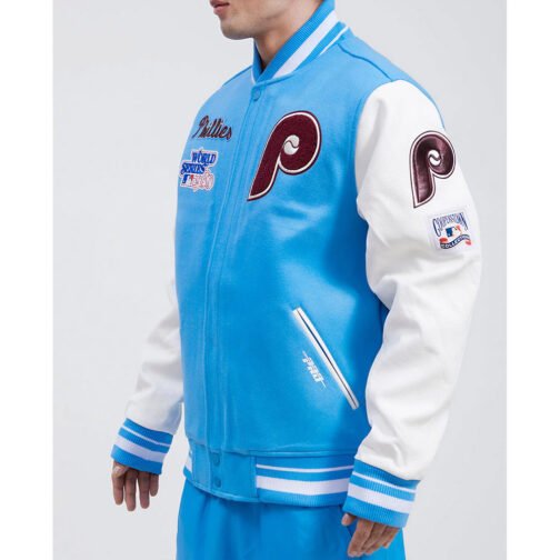 Philadelphia Phillies Retro Classic Rib Varsity Jacket - Image 8