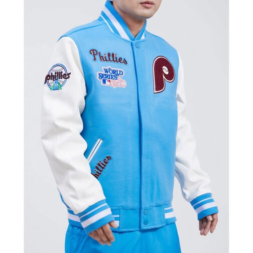 Philadelphia Phillies Retro Classic Rib Varsity Jacket - Image 11
