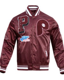 Philadelphia Phillies Retro Mashup Classic Rib Satin Jacket
