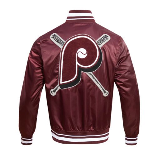 Philadelphia Phillies Retro Mashup Classic Rib Satin Jacket - Image 2