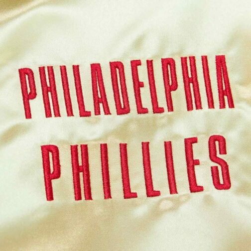 Philadelphia Phillies Team OG 2.0 Gold Satin Jacket - Image 5