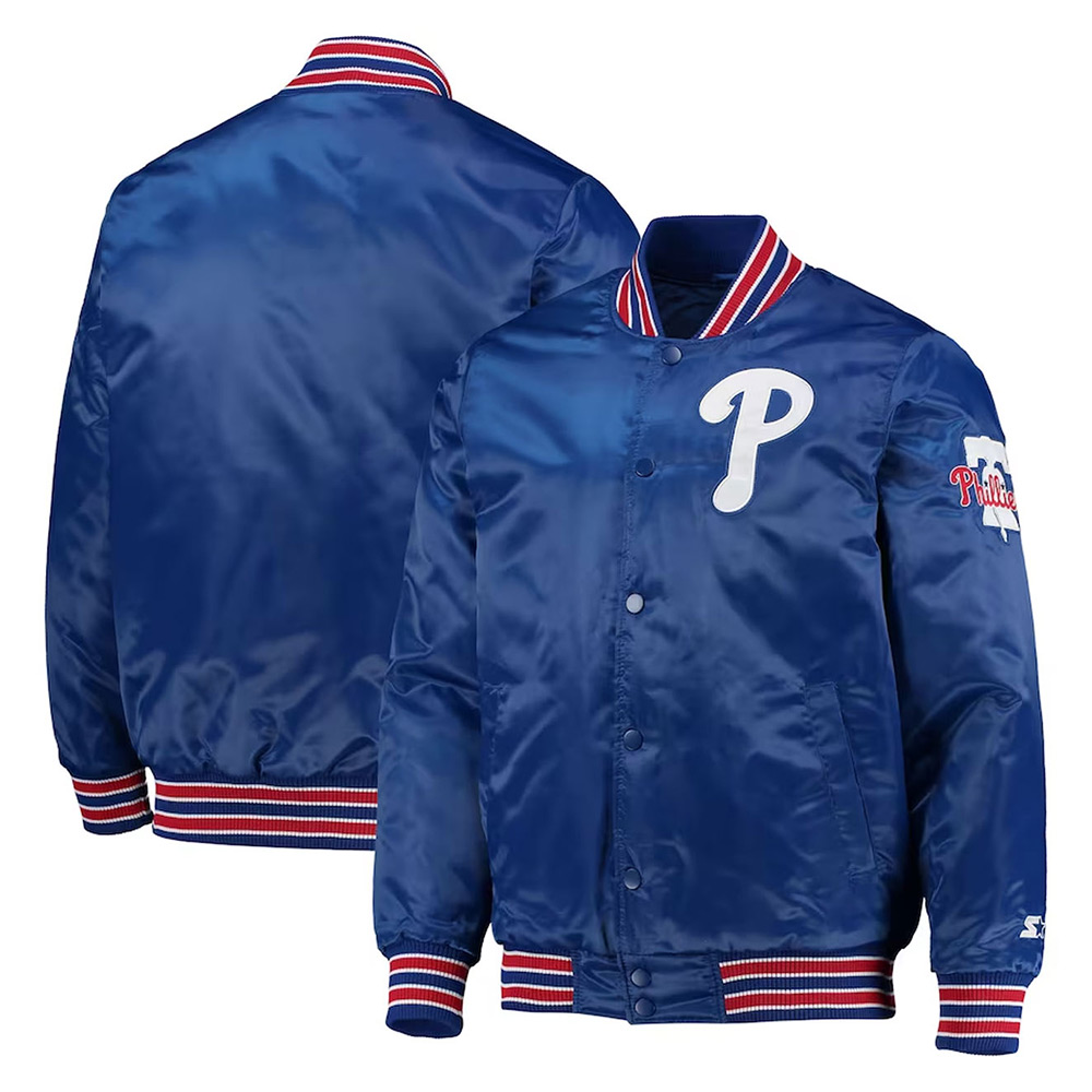 Philadelphia Phillies The Diamond Royal Satin Jacket - Image 3