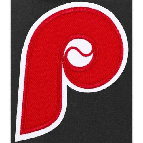 Philadelphia Phillies Varsity Black and Charcoal Hooded Jacket - Image 3