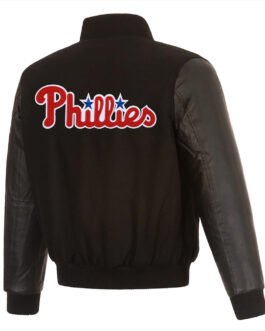 Philadelphia Phillies Black Letterman Jacket