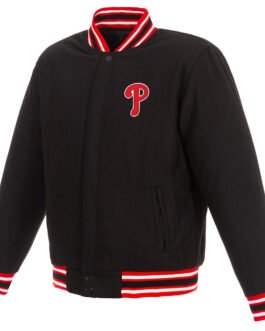Philadelphia Phillies Black Varsity Wool Jacket