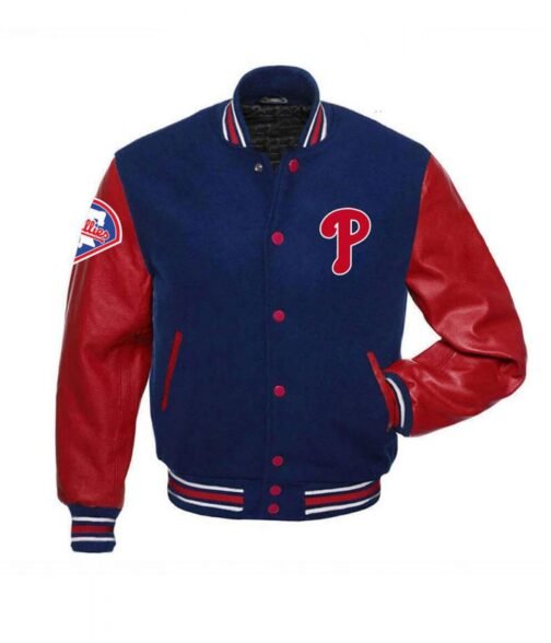 Philadelphia Phillies MLB Letterman Red and Blue Jacket