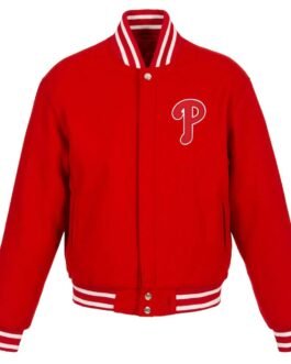 Philadelphia Phillies Red Letterman Wool Jacket