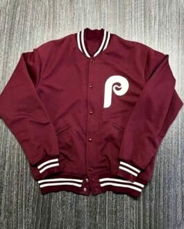 Philadelphia Phillies Maroon Wool Varsity Jacket