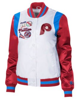 Endzone Philadelphia Phillies White/Red Satin Jacket