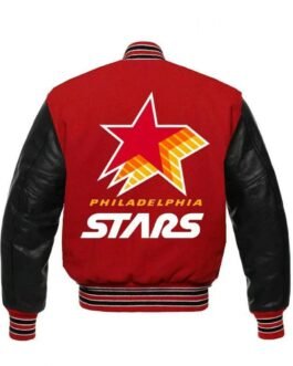 Philadelphia Stars Letterman Black and Red Jacket
