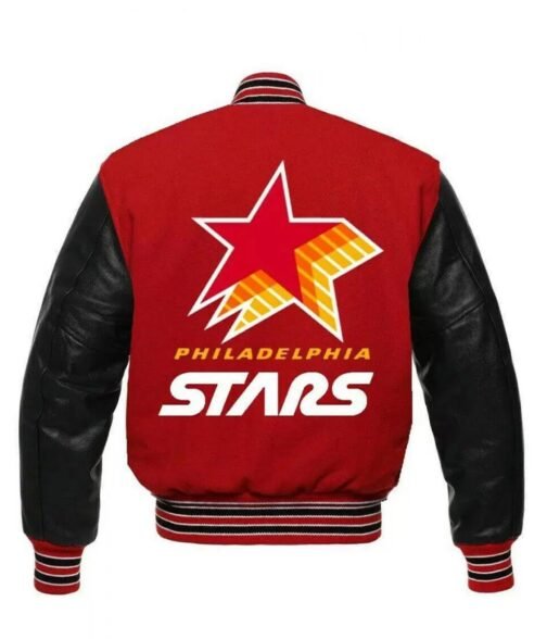 Philadelphia Stars Letterman Black and Red Jacket - Image 2
