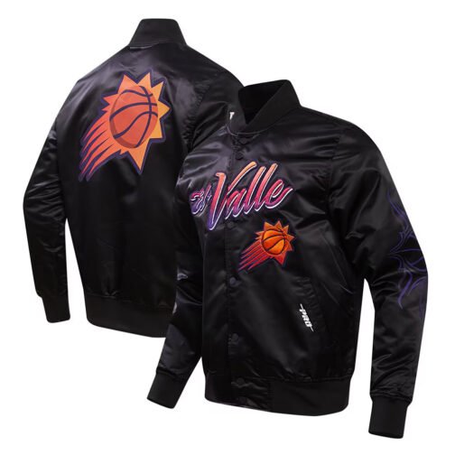 Phoenix Suns 2023/24 City Edition Black Satin Jacket - Image 3