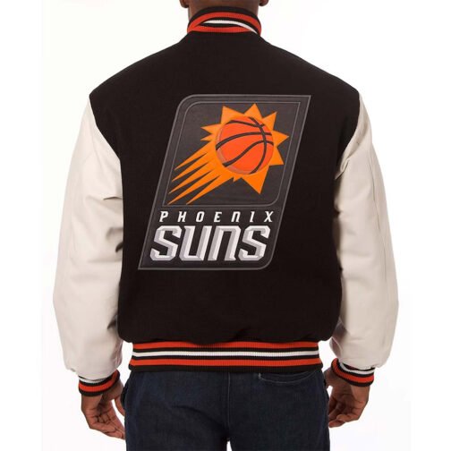 Phoenix Suns Black and White Varsity Jacket - Image 2