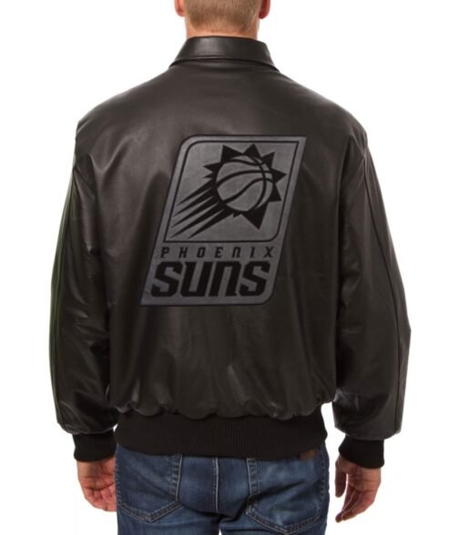 Shirt Collar Phoenix Suns Black Leather Jacket - Image 2