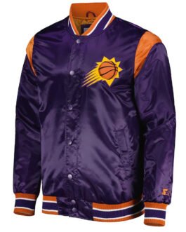 Phoenix Suns Force Play Purple Varsity Satin Jacket