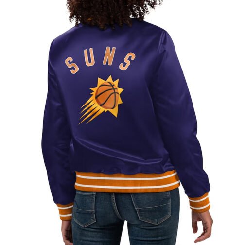 Phoenix Suns Full Count Purple Satin Jacket - Image 2