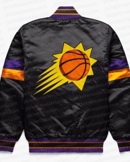 Phoenix Suns Home Game Black Varsity Satin Jacket