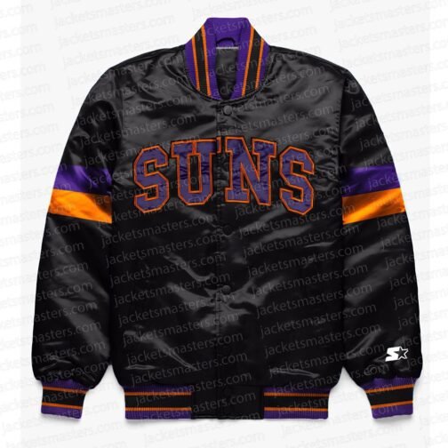 Phoenix Suns Home Game Black Varsity Satin Jacket