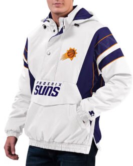 Phoenix Suns Home Team White Hoodie Jacket